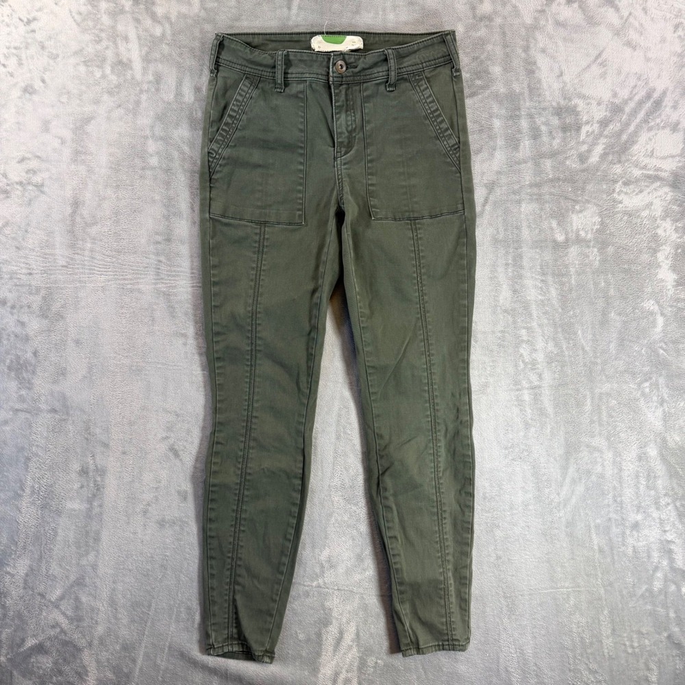 Anthropologie Utility Skinny Pants Women's Size 26 Green Paneled Casual Pants